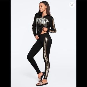 Pink sequin bling leggings